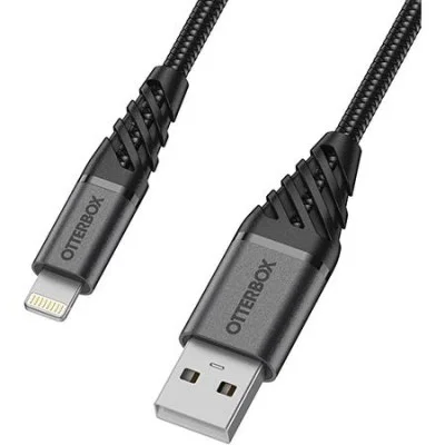 Otterbox Premium Usb-A To Lightning Charging Cable, 1 Meter - Black